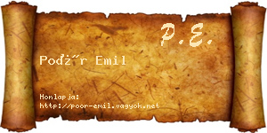 Poór Emil névjegykártya