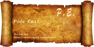 Poór Emil névjegykártya