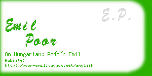emil poor business card